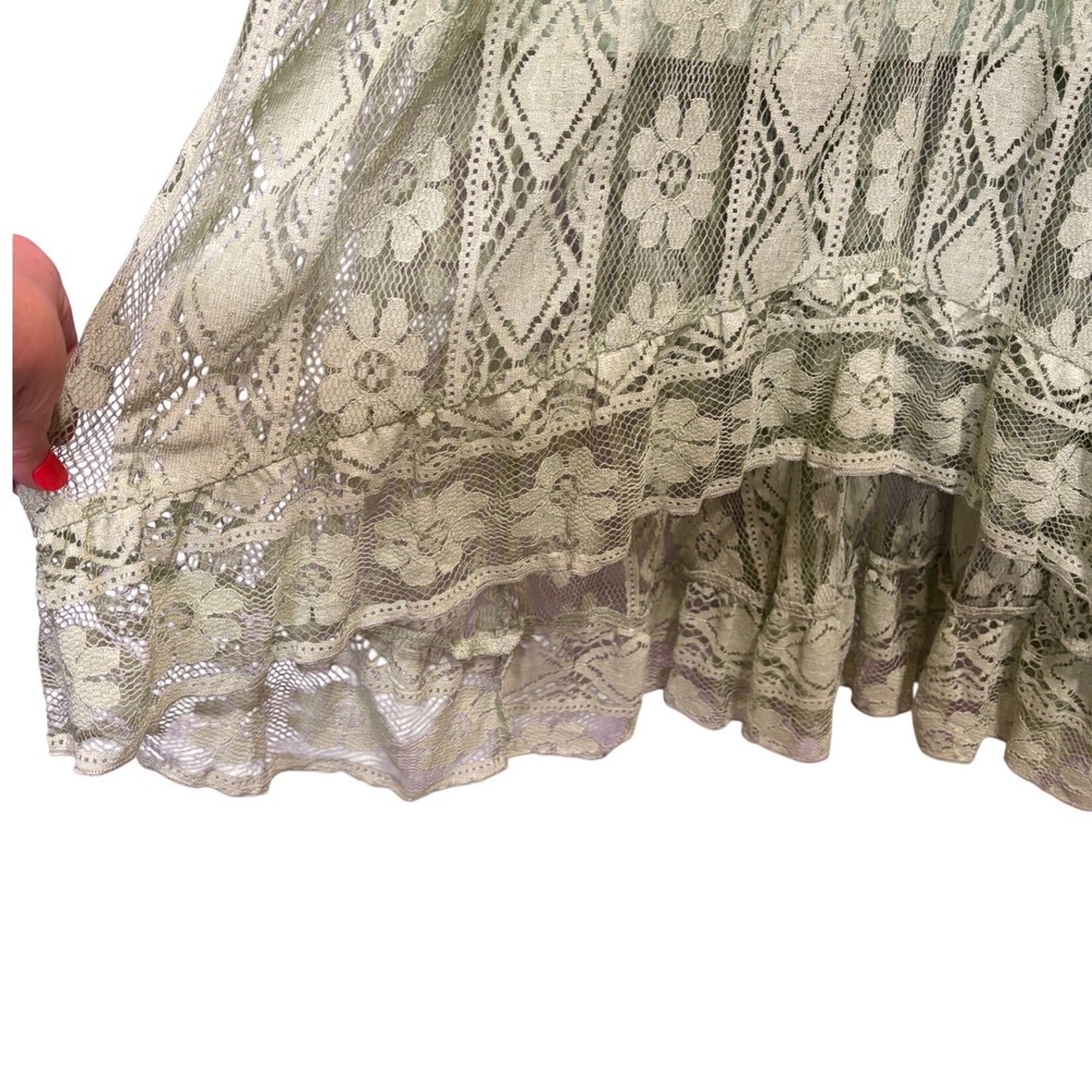Cupshe Boho Floral Lace Crochet Maxi Dress XXL Sage/Mint Boho Whimsy Western - Picture 4 of 11
